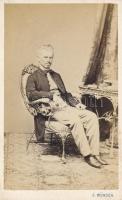 cca 1860 Volny József (1819-1878) kohómérnök, az ózdi és a salgótarjáni kohászat meghatározó alakja, fotó, 10,5×6,5 cm