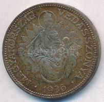 1936. 2P Ag "Madonna" T:2- patina Adamo P7