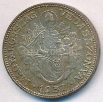 1937. 2P Ag "Madonna" T:2 patina  Adamo P7