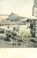 Fiume, Limonádé árus a kikötőben / venditore di limonata / lemonade vendor (vágott / cut)