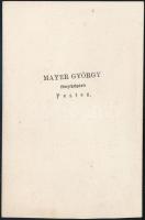 cca 1860 Sántha Antal (1836-1908) színész, keményhátú fotó, Mayer György (Pest) műterméből 10×6,5 cm