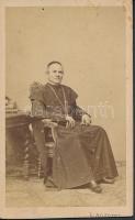 cca 1860 Simor János (1813-1891) székesfehérvári kanonok, későbbi győri püspök majd esztergomi érsek, fotó, 10,5×6,5 cm