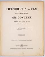 1913 Heinrich A és Fiai vas-nagykereskedésének árjegyzéke. Bp., Nyugat-ny. Kissé kopottas, kissé fol...