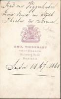 cca 1860 Voggenhuber Vilma (1845-1888) színész-énekesnő, fotó, 10,5×6,5 cm