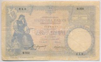 Szerbia 1893. 10D T:III,III- Serbia 1893. 10 Dinara C:F,VG