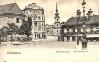 Budapest I. Döbrentei tér, gyógyszertár, Keller Ignácz üzlete, Tabán bor és sörcsarnok