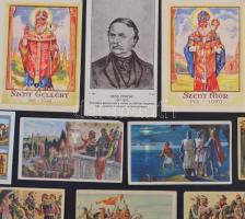 cca 1930-1940 24 db képes nyomtatvány, magyar uralkodókkal, történelmi személyekkel, szentekkel, 6x1...