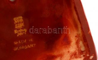 Zsolnay ökörvér mázas figura, apró lepattanással, jelzett, m:26 cm