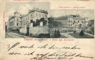 Komárom, Komárno; Igazságügyi palota, Tiszti pavilon. Freisinger Mór kiadása / palace of Justice, officers' pavilion (lyuk / pinhole)