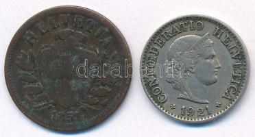 Svájc 1851A 2r Br + 1921B 5r Cu-Ni T:2-,2
Switzerland 1851A 2 Rappen Br + 1921B 5 Rappen Cu-Ni C:VF...