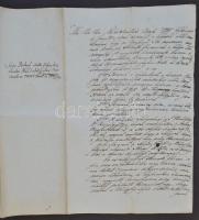 1845 Kiskunszabadszállás város szerződése helyi boltossal. A városi elöljárók aláírásával és a város címeres pecsétjével