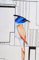 Kun Sarolta (1990-): Szárnyaló képzelet. Akvarell-tus, papír, jelzett, 37×54 cm