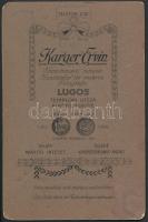 cca 1911 Kislányok, keményhátú fotó Karger Ervin lugosi műterméből, 16,5×10,5 cm