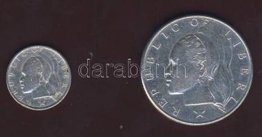 Libéria 1960-1961. 10c Ag + 50c Ag T:2
