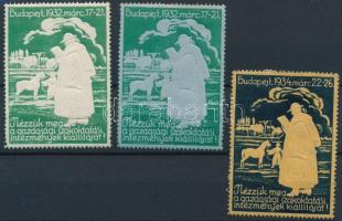 1932-1934 Nézzük meg a gazdasági szakoktatási intézmények kiállítását 3 db levélzáró