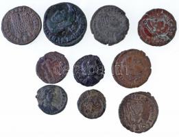 10db-os vegyes római rézpénz tétel a IV. századból, közte hamis is! T:vegyes 10pcs of various Roman copper coins from the 4th century, with fake pieces C:mixed