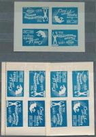 1937 Őszi lakberendezési vásár fogazott és vágott levélzárók, első napi bélyegzés és 3 db kisív