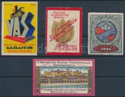 1926-1929 Kiállítások, kongresszusok 4 klf levélzáró