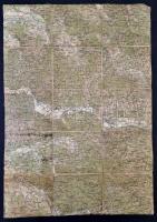 cca 1900-1910 Lugos és környéke, 1:200.000, K.u.K. Geographisches Institut, vászonra kasírozva, kissé viseltes állapotban, foltos, 55x38 cm.
