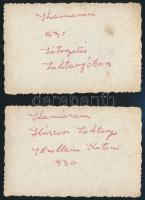 cca 1930-1931 Komárom, a Huszár-laktanya, 2 db fotó, hátuljukon feliratozva, 6×9 cm