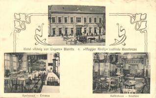 Beszterce, Bistritz, Bistrita; Magyar Király szálloda kávéháza és étterme, belső / hotel restaurant, cafe, interior, Art Nouveau