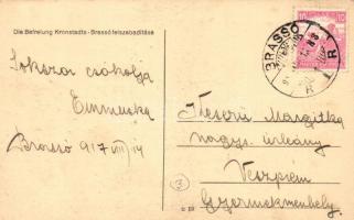 1916 Brassó, Kronstadt, Brasov; a pályaudvaron Brassó felszabadítása után, romok / Die Befreiung Kro...