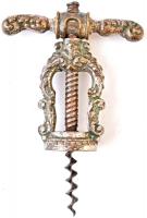 Barokkos díszítésű öntöttvas dugóhúzó / Vintage cork screw