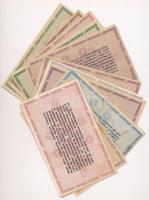 1946. 14db-os vegyes adópengő bankjegy tétel, közte fordított címeres is T:II,II-,III