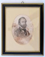 1858 Barabás Miklós (1810-1898): Jókai Mór (1825-1904), acélmetszet, jelzett a nyomaton, paspartuban...