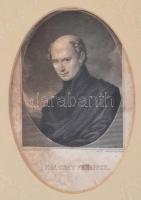 cca 1836 Karl August Schwerdgeburth (1785-1878): Kölcsey Ferenc (1790-1836), acélmetszet, jelzett a nyomaton, paspartuban, üvegezett fa keretben, foltos, megviselt állapotban, 13x9 cm.
