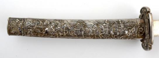 Modern nagyméretű dísz szamurájkard, hüvely hiányos, h:95 cm