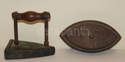 cca 1900 Hordozható vasaló és vasaló-vas