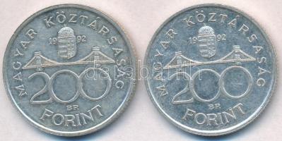 1992. 200Ft Ag "MNB" (2x) T:2
Adamo F13