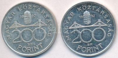 1992. 200Ft Ag "MNB" (2x) T:2
Adamo F13