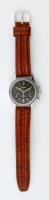 Buran szovjet mechanikus cronograph karóra. Bőr szíjjal, jelzett, sorszámozott. / Vintage Soviet mechanic cronograph wristwatch