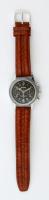 Buran szovjet mechanikus cronograph karóra. Bőr szíjjal, jelzett, sorszámozott. / Vintage Soviet mechanic cronograph wristwatch