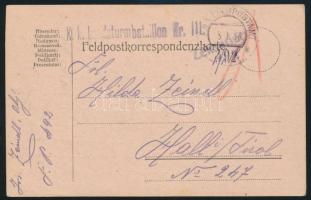 Austria-Hungary Field Postcard &quot;K.k. Landsturmbataillon&quot; + &quot;FP 492 b&...