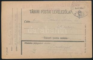 Tábori posta levelezőlap &quot;M.KIR. BUDAPESTI 29. NÉPFELKELŐ GY. EZRED 10. SZÁZAD&quot; + &quot;TP 639 A&quot;, Austria-Hungary Field Postcard