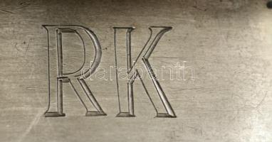 cca 1900 Ezüst (Ag.) monogramos szalvéta gyűrű, h:6 cm nettó:48 g