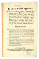 1837 2 db peres okirat nyomtatott jegyzőkönyve, kézírással kiegészítve, Turóc vármegyei birtokperes ügyről, 36x23 cm