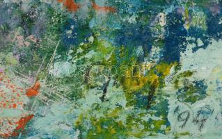 Gulyás Dénes (1927-2003): Tűzijáték a Parlamentnél. Olaj, farost, jelzett, keretben, 60×80 cm