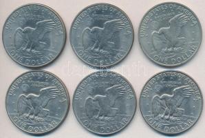 Amerikai Egyesült Államok 1971-1972. 1$ Cu-Ni "Eisenhower" (6x) T:2
USA 1971-1972. 1 Doll...