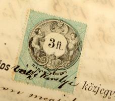 1877 Közjegyzői okirat, Hinkó János és neje Sántha Leopoldina, nógrádi lakosok, Windisch Imre budape...