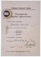 1968. "Budapesti Bútoripari Vállalat Törzsgárda arany fokozata" zománcozott fém kitűző iga...