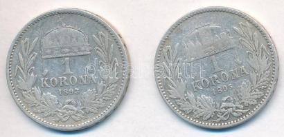 1893KB-1895KB 1K Ag "Ferenc József" (2x) T:2-,3