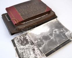 cca 1920-1950 3 db nagy családi fotóalbum, benne több száz fotóval, közte érdekesebbek is. Sok felir...