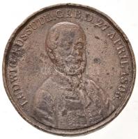 ~1849. "Kossuth Lajos született 1806. április 27. / Isten óvja Magyarországot - 1849." fém emlékérem (41mm) T:3 ph. Hungary ~1849. "Ludwig Kossuth Geb. d. 27 April 1806 / Gott Beschutze Ungarn" commemorative medallion (41mm) C:F edge error