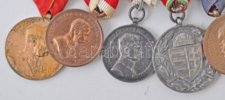 1898. "Jubileumi Emlékérem Polgári Alkalmazottak Számára" Br kitüntetés mellszalaggal + 19...