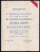 1926 Meghívó a Nagykanizsai Torna Egylet jubileumi ünnepségére