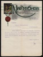 1916 Nap Nyomda Rt. díszes fejléces számla